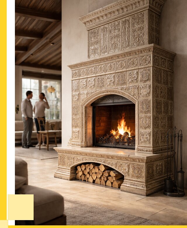 Купить изразцовый камин в Благовещенске от 253925 р. | ЭриданБгн