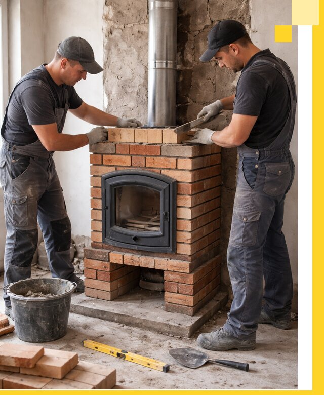 Монтаж печи камина под ключ в Благовещенске с гарантией и пусконаладкой