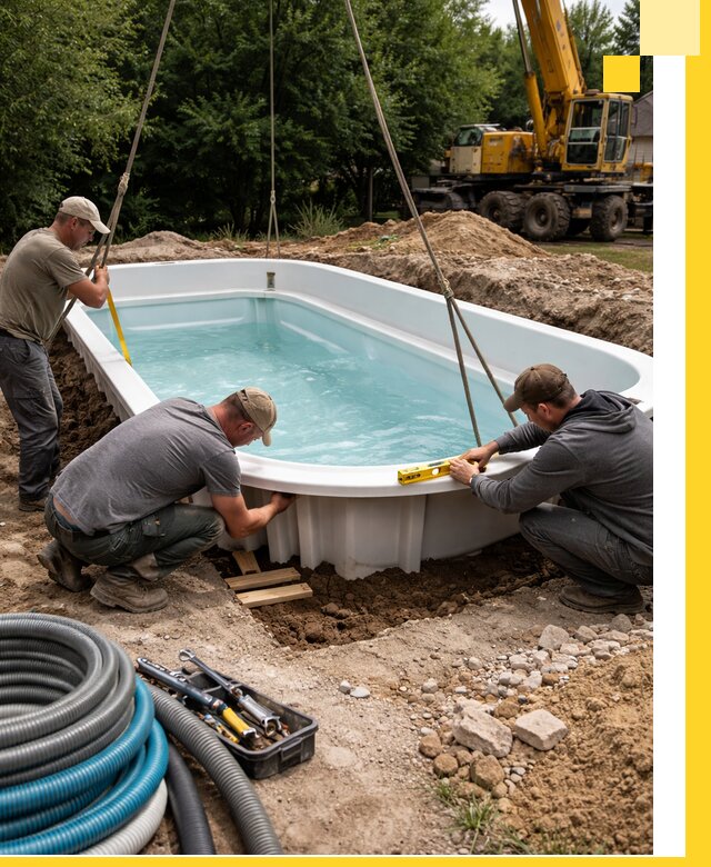 Установка и монтаж композитных бассейнов под ключ в Благовещенске