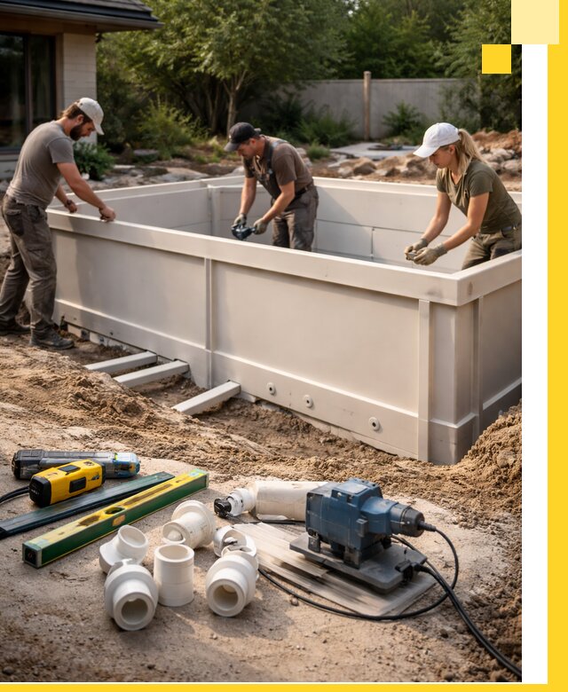 Установка полипропиленовых бассейнов под ключ в Благовещенске