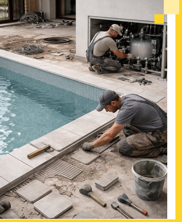 Строительство и монтаж бассейнов в коттедже в Благовещенске