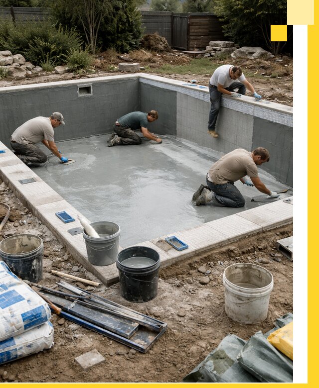 Изготовление и монтаж чаши бассейна под ключ в Благовещенске