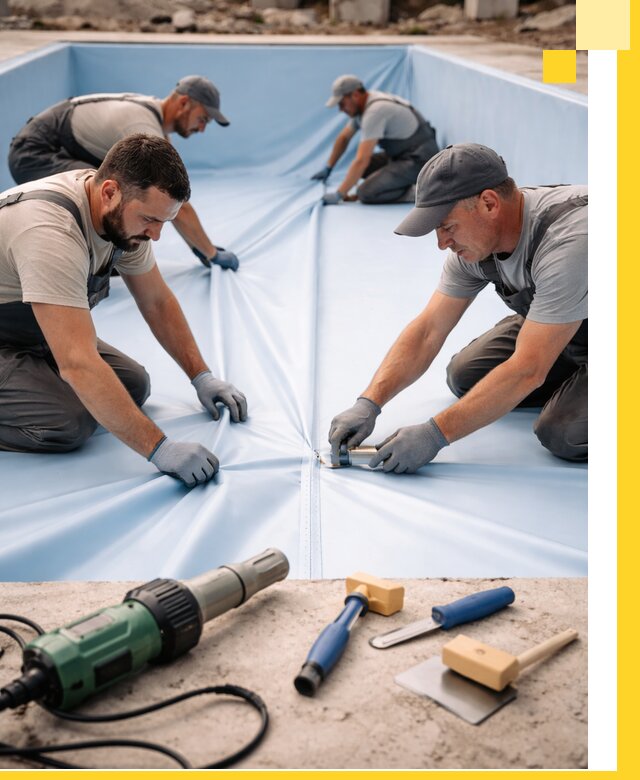 ПВХ пленка для бассейнов с монтажом и гарантией в Благовещенске