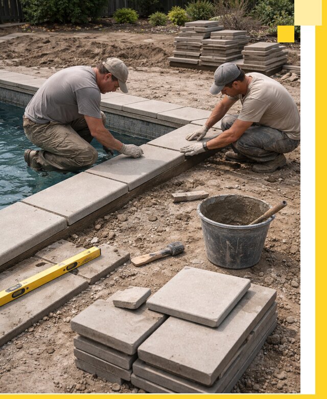 Установка и изготовление копингового камня для бассейнов в Благовещенске