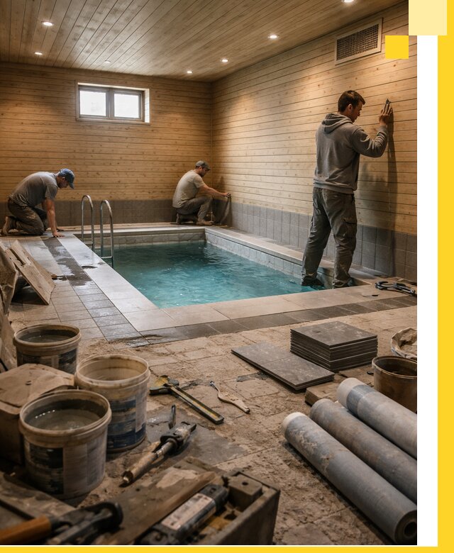 Строительство бани с бассейном и сауной под ключ в Благовещенске