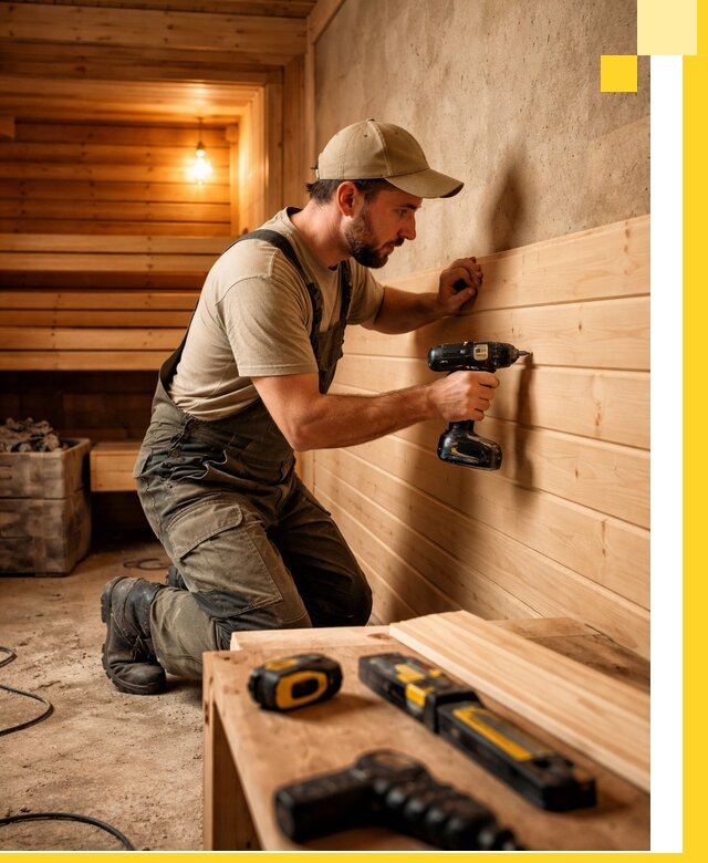 Профессиональная внутренняя отделка бани в Благовещенске под ключ