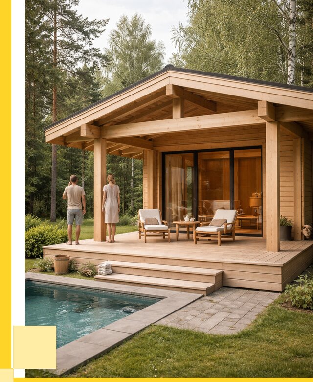 Бани с террасой под ключ в Благовещенске от 609420 р. | ЭриданБгн