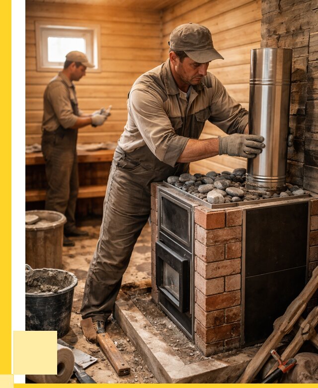 Монтаж печи в бане под ключ в Благовещенске от 20314 р. | ЭриданБгн