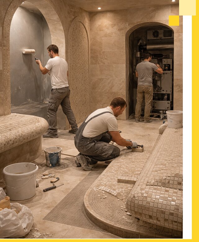 Строительство бани с хамамом и бассейном под ключ в Благовещенске