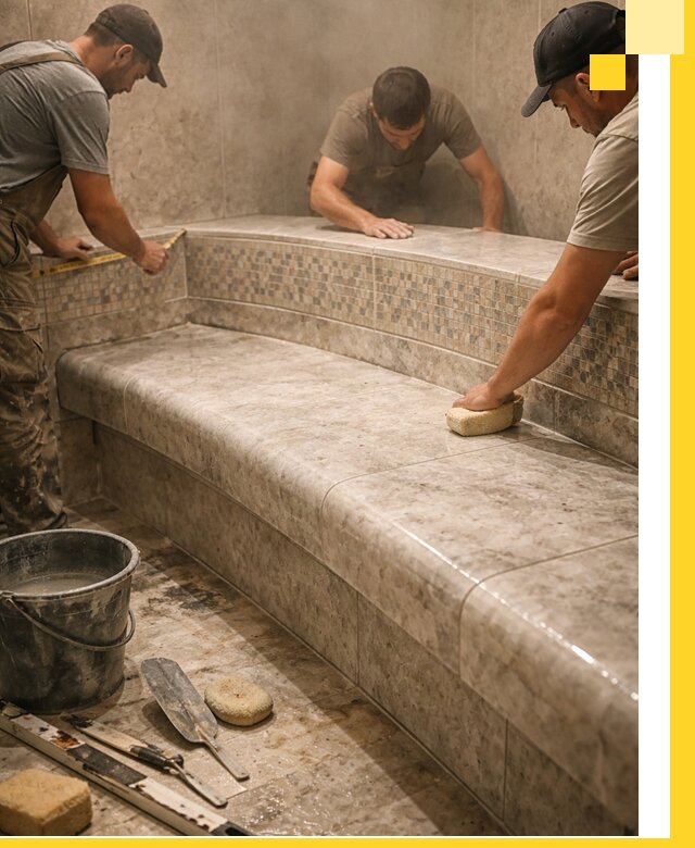 Изготовление и установка сидений для хамама в Благовещенске